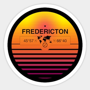 Fredericton, New Brunswick Retro Sunset Sticker